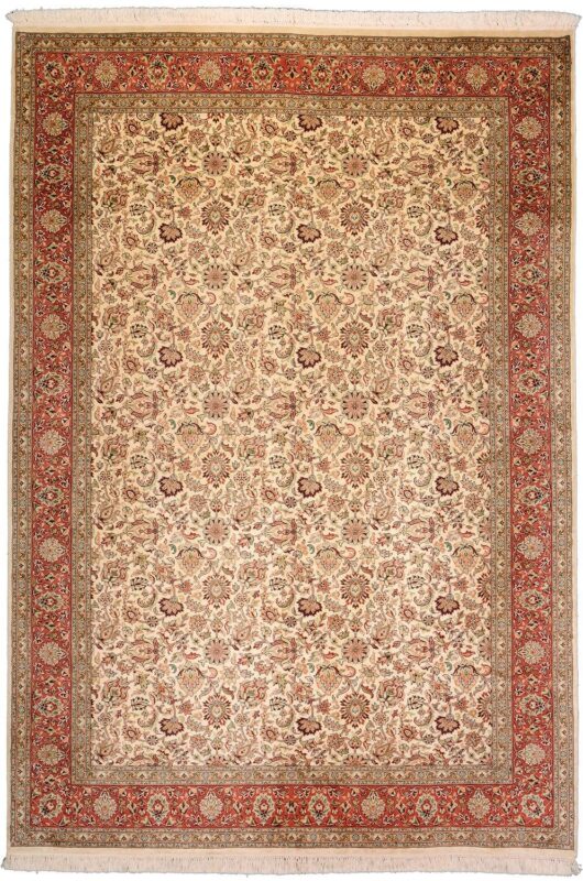 Kashmir Oriental Rug 166 × 242 cm, Silk, hand-knotted, refined