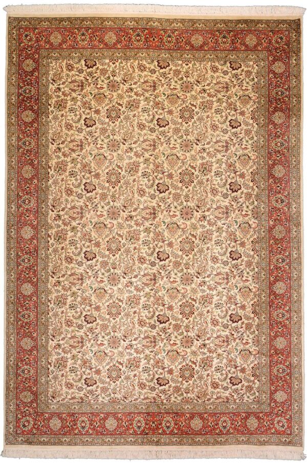 Kashmir Oriental Rug 166 × 242 cm, Silk, hand-knotted, refined