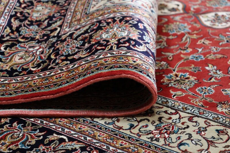 Kashmir Oriental Rug 168 × 239 cm, Silk, hand-knotted, pastel — view 10 Kashmir Oriental Rug 168 × 239 cm, Silk, hand-knotted, pastel — view 10