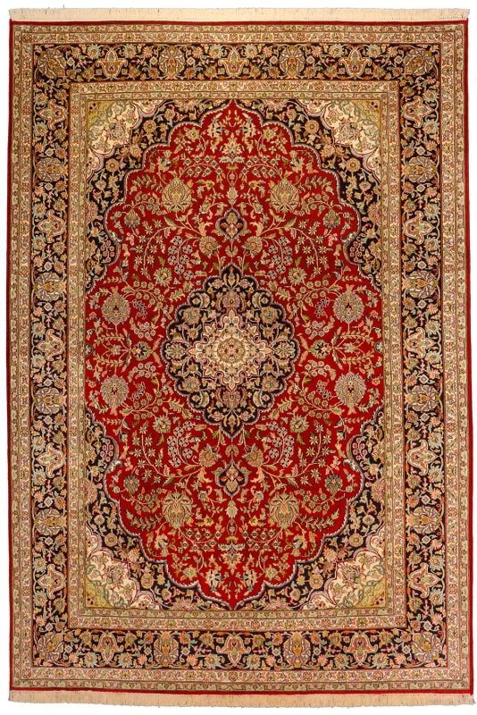 Kashmir Oriental Rug 168 × 244 cm, Silk, hand-knotted Kashmir Oriental Rug 168 × 244 cm, Silk, hand-knotted