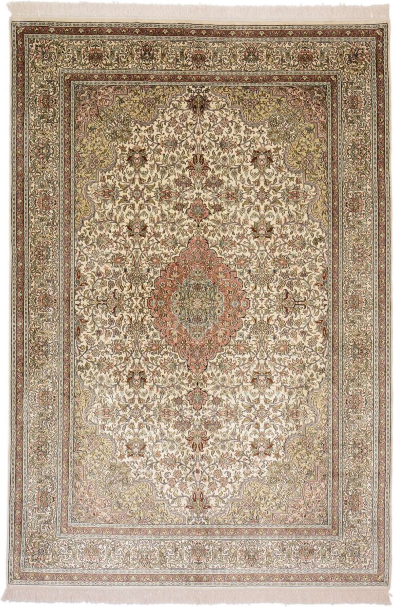 Kashmir Oriental Rug 169 × 252 cm, Silk, hand-knotted