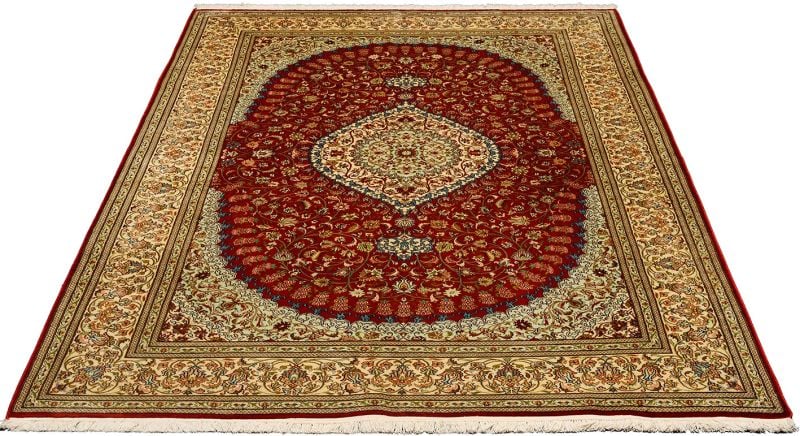 Kashmir Oriental Rug 169 × 255 cm, Silk, hand-knotted, pastel — view 2
