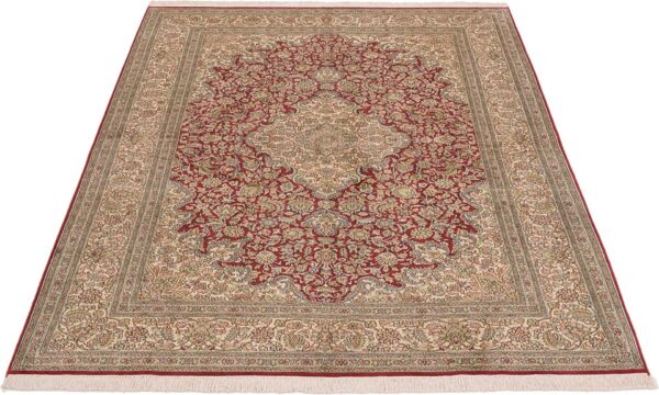 Kashmir Oriental Rug 170 × 243 cm, Silk, hand-knotted, pastel — view 2 Kashmir Oriental Rug 170 × 243 cm, Silk, hand-knotted, pastel — view 2