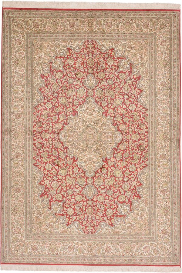 Kashmir Oriental Rug 170 × 243 cm, Silk, hand-knotted, pastel Kashmir Oriental Rug 170 × 243 cm, Silk, hand-knotted, pastel