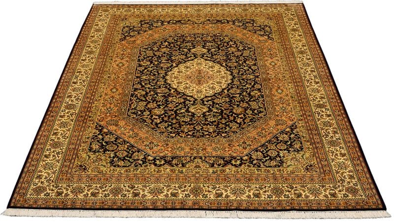 Kashmir Oriental Rug 171 × 252 cm, Silk, hand-knotted — view 2