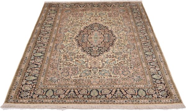 Kashmir Oriental Rug 172 × 248 cm, Silk, White/Beige, hand-knotted — view 2