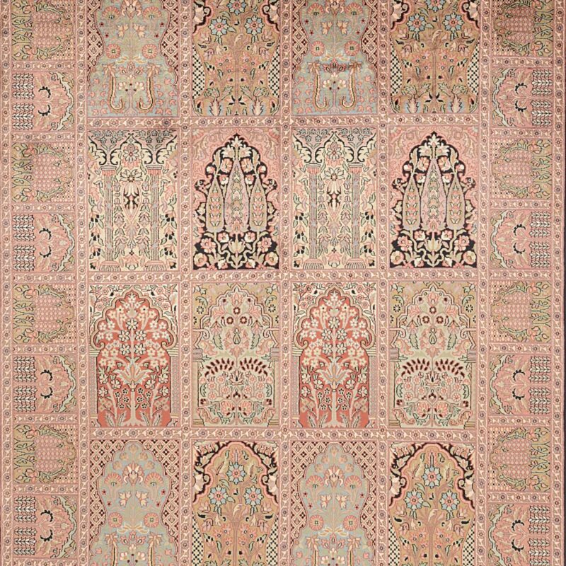 Kashmir Oriental Rug 173 × 246 cm, Silk, hand-knotted — view 6 Kashmir Oriental Rug 173 × 246 cm, Silk, hand-knotted — view 6
