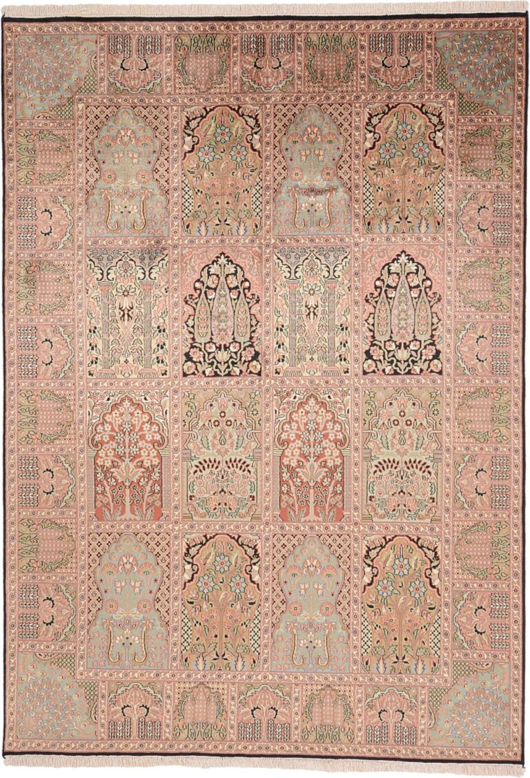 Kashmir Oriental Rug 173 × 246 cm, Silk, hand-knotted