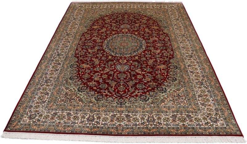 Kashmir Oriental Rug 173 × 249 cm, Silk, hand-knotted, pastel — view 7