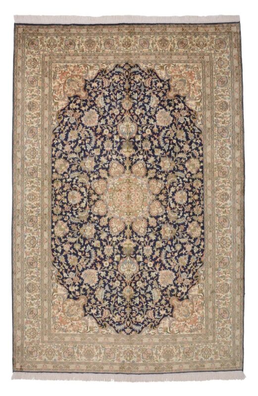 Kashmir Oriental Rug 174 × 260 cm, Silk, hand-knotted, pastel