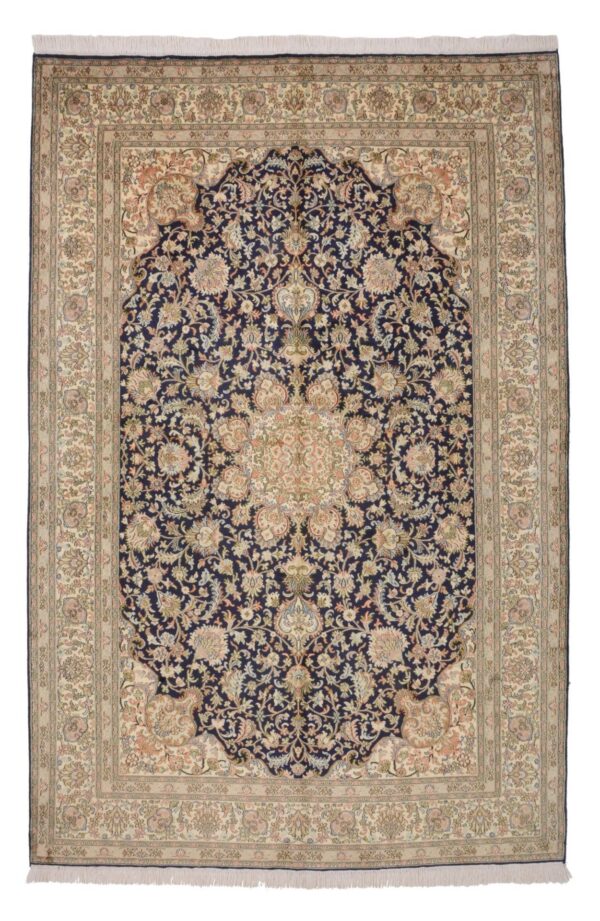 Kashmir Oriental Rug 174 × 260 cm, Silk, hand-knotted, pastel