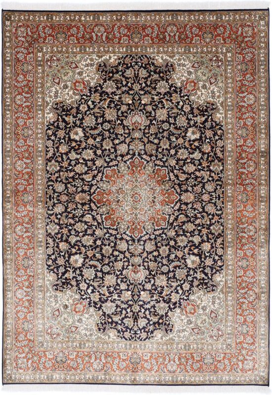 Kashmir Oriental Rug 175 × 245 cm, Silk, hand-knotted