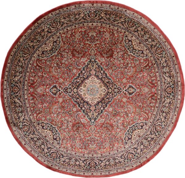 Kashmir Oriental Rug 180 × 180 cm, Silk, hand-knotted Kashmir Oriental Rug 180 × 180 cm, Silk, hand-knotted