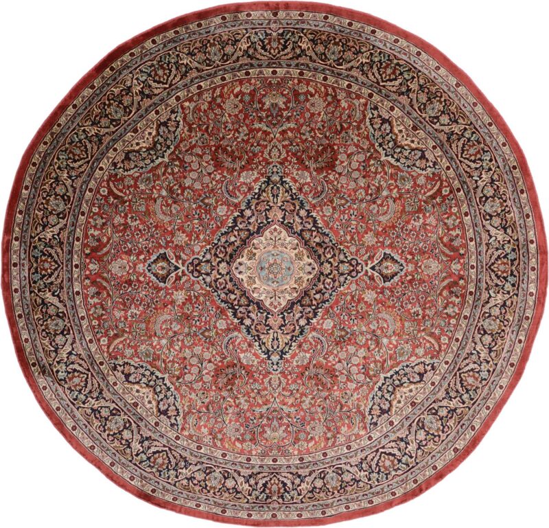 Kashmir Oriental Rug 180 × 180 cm, Silk, hand-knotted Kashmir Oriental Rug 180 × 180 cm, Silk, hand-knotted