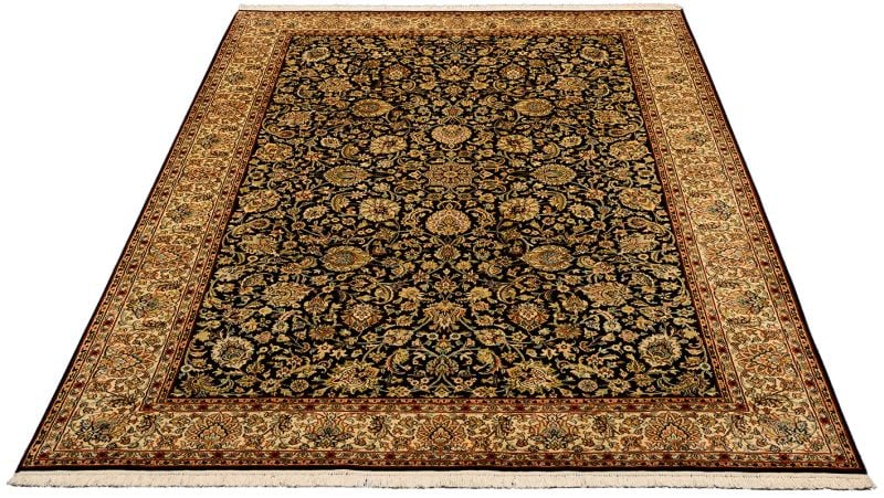 Kashmir Oriental Rug 182 × 270 cm, Silk, hand-knotted, refined — view 2 Kashmir Oriental Rug 182 × 270 cm, Silk, hand-knotted, refined — view 2