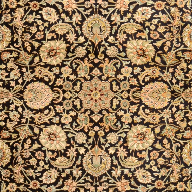 Kashmir Oriental Rug 182 × 270 cm, Silk, hand-knotted, refined — view 4 Kashmir Oriental Rug 182 × 270 cm, Silk, hand-knotted, refined — view 4