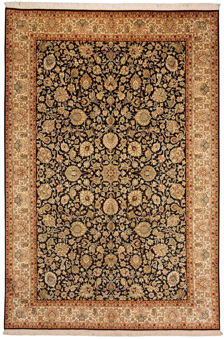 Kashmir Oriental Rug 182 × 270 cm, Silk, hand-knotted, refined