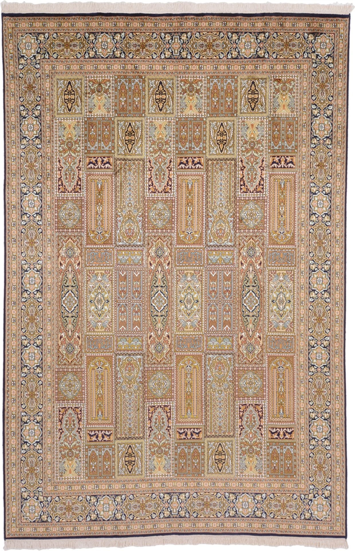 Kashmir Oriental Rug 182 × 277 cm, Silk, hand-knotted