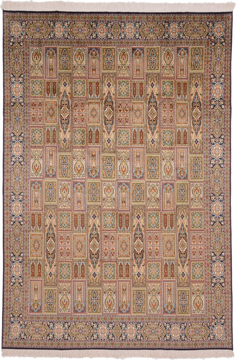 Kashmir Oriental Rug 183 × 269 cm, Silk, hand-knotted