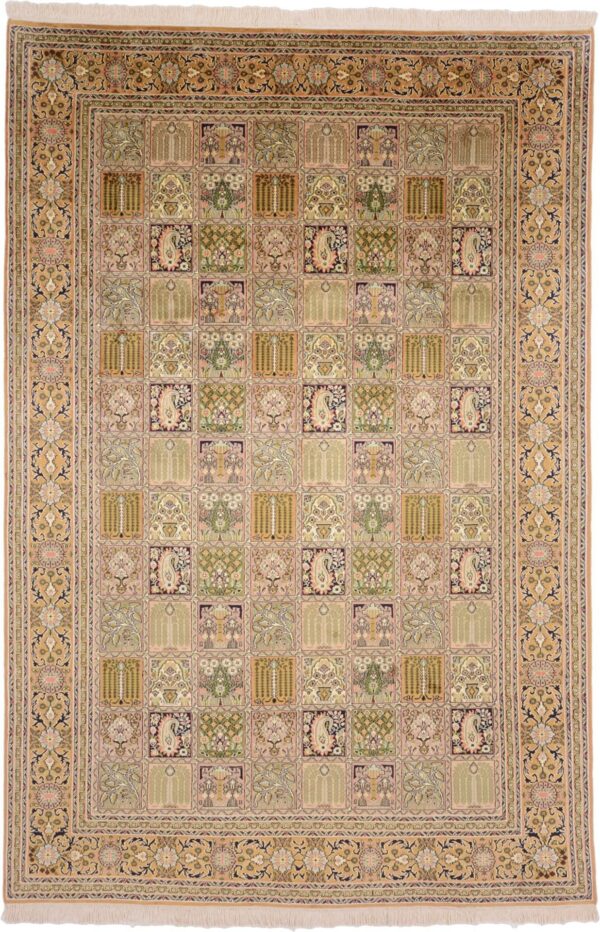 Kashmir Oriental Rug 183 × 274 cm, Silk, hand-knotted