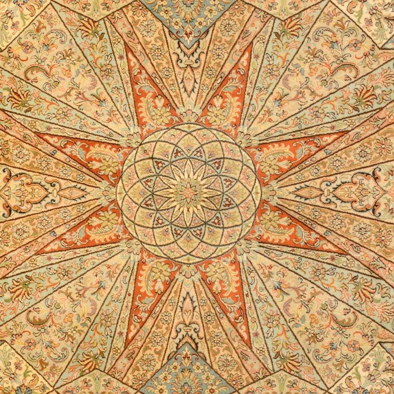 Kashmir Oriental Rug 184 × 277 cm, Silk, hand-knotted — view 4