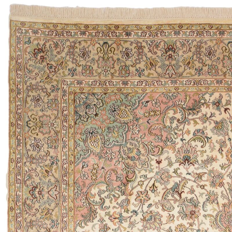Kashmir Oriental Rug 184 × 280 cm, Silk, White/Beige, hand-knotted — view 6