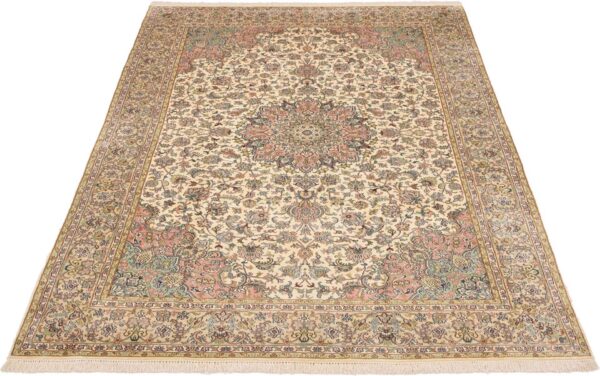 Kashmir Oriental Rug 184 × 280 cm, Silk, White/Beige, hand-knotted — view 2