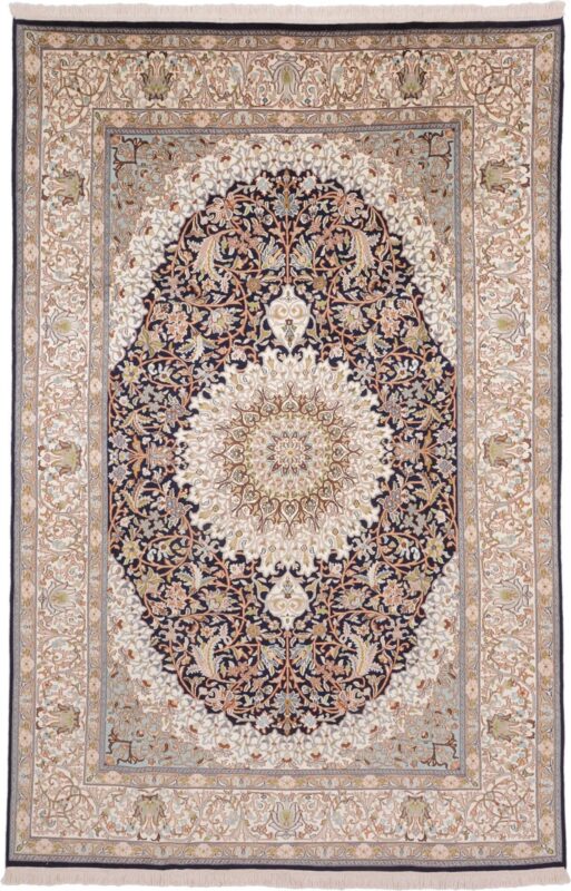 Kashmir Oriental Rug 184 × 280 cm, Silk, hand-knotted, pastel