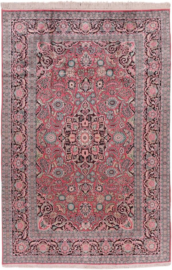 Kashmir Oriental Rug 184 × 285 cm, Silk, hand-knotted, pastel