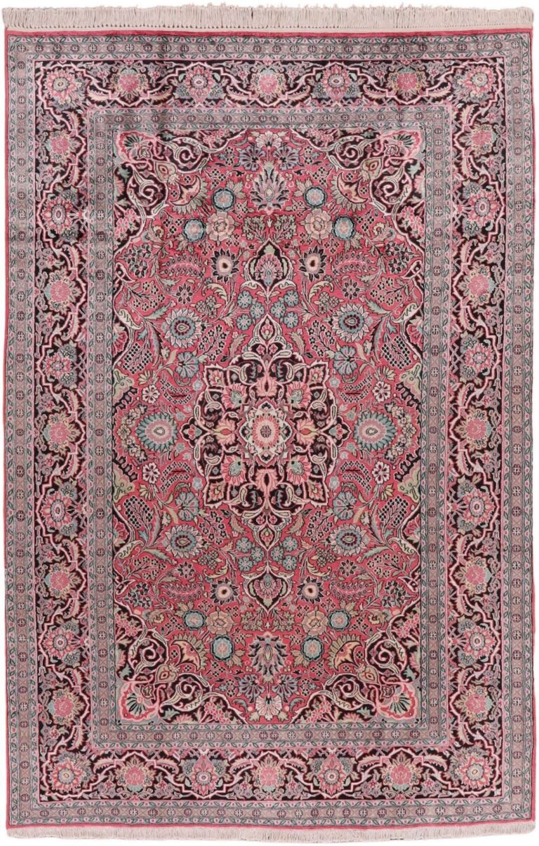 Kashmir Oriental Rug 184 × 285 cm, Silk, hand-knotted, pastel