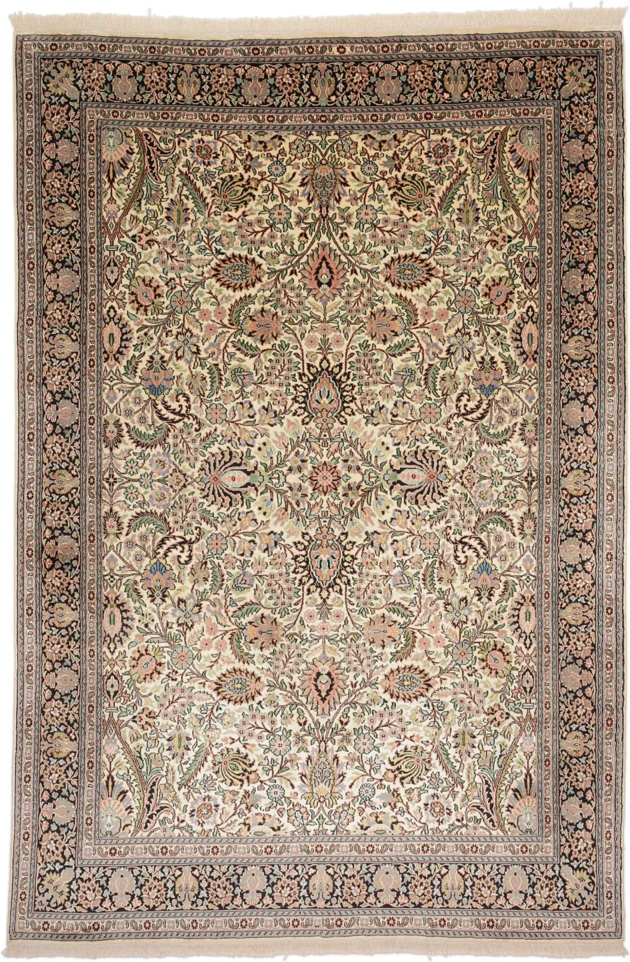 Kashmir Oriental Rug 185 × 271 cm, Silk, hand-knotted