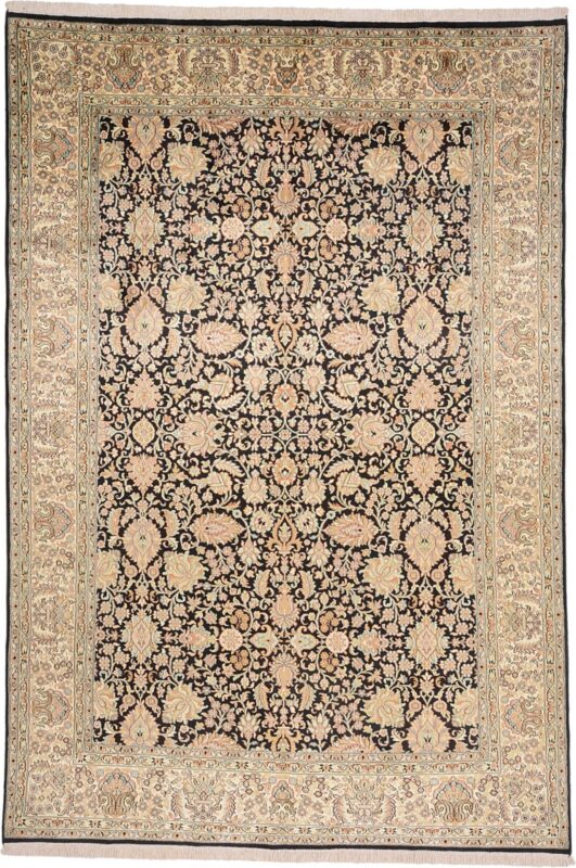 Kashmir Oriental Rug 185 × 273 cm, Silk, hand-knotted