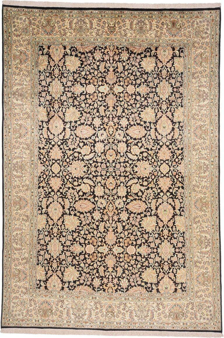 Kashmir Oriental Rug 185 × 273 cm, Silk, hand-knotted