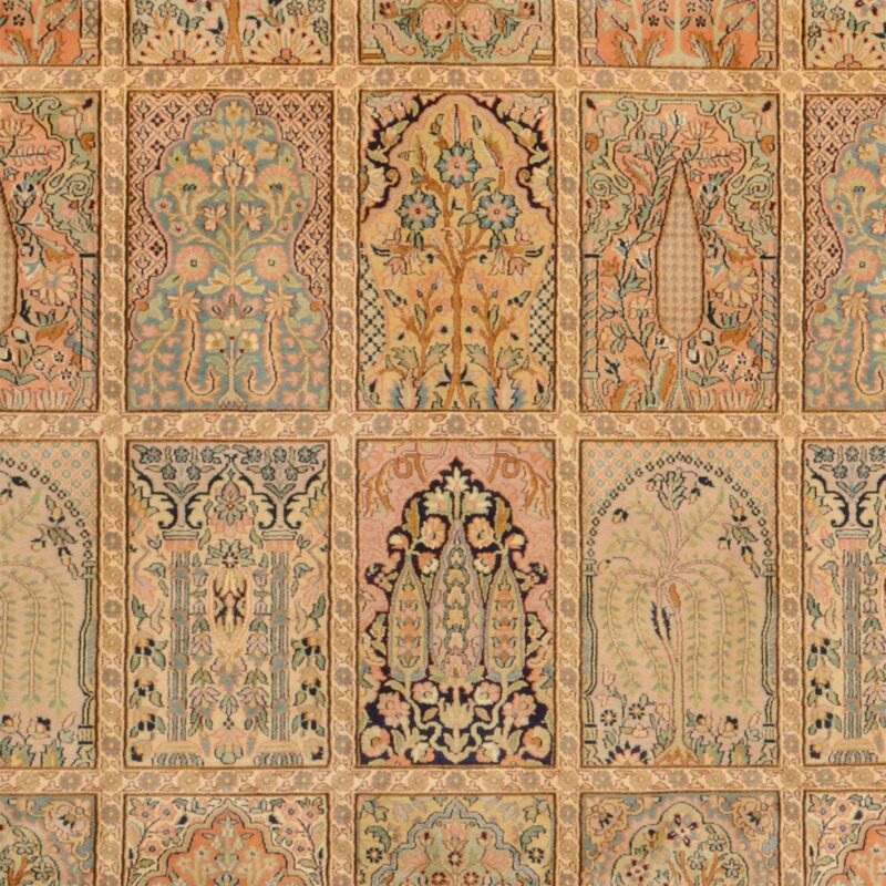Kashmir Oriental Rug 185 × 276 cm, Silk, White/Beige, hand-knotted — view 4