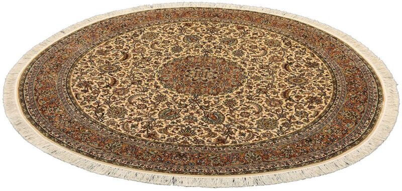 Kashmir Oriental Rug 186 × 186 cm, Silk, hand-knotted — view 2 Kashmir Oriental Rug 186 × 186 cm, Silk, hand-knotted — view 2