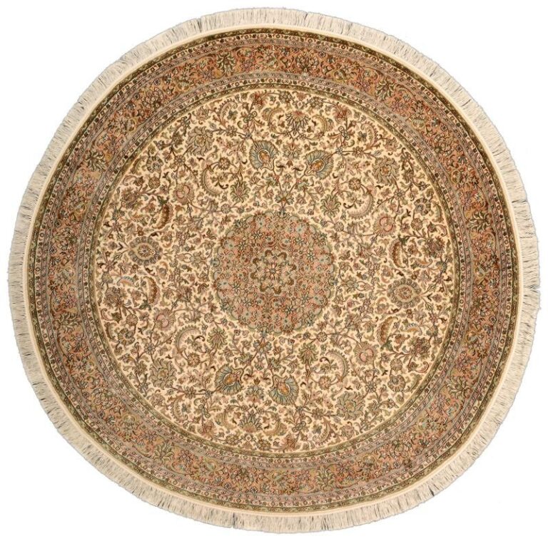 Kashmir Oriental Rug 186 × 186 cm, Silk, hand-knotted