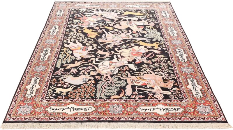 Kashmir Oriental Rug 186 × 267 cm, Silk, hand-knotted — view 4 Kashmir Oriental Rug 186 × 267 cm, Silk, hand-knotted — view 4