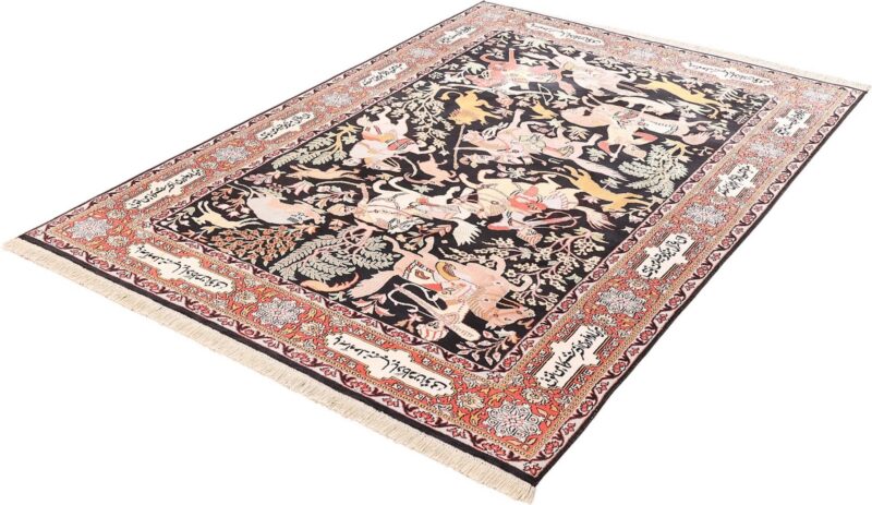 Kashmir Oriental Rug 186 × 267 cm, Silk, hand-knotted — view 5 Kashmir Oriental Rug 186 × 267 cm, Silk, hand-knotted — view 5