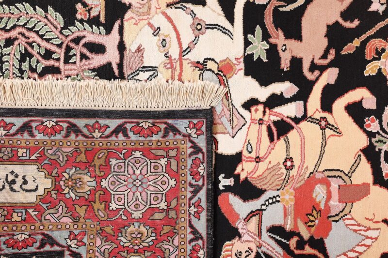 Kashmir Oriental Rug 186 × 267 cm, Silk, hand-knotted — view 7 Kashmir Oriental Rug 186 × 267 cm, Silk, hand-knotted — view 7