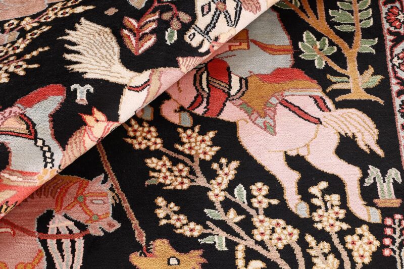 Kashmir Oriental Rug 186 × 267 cm, Silk, hand-knotted — view 9 Kashmir Oriental Rug 186 × 267 cm, Silk, hand-knotted — view 9
