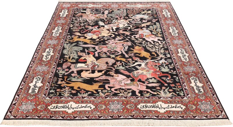 Kashmir Oriental Rug 186 × 267 cm, Silk, hand-knotted — view 2 Kashmir Oriental Rug 186 × 267 cm, Silk, hand-knotted — view 2