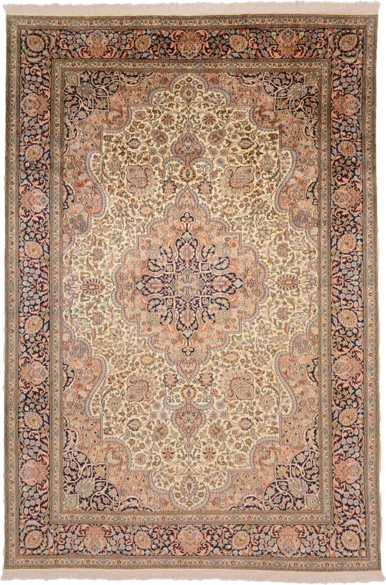 Kashmir Oriental Rug 186 × 277 cm, Silk, hand-knotted, fine