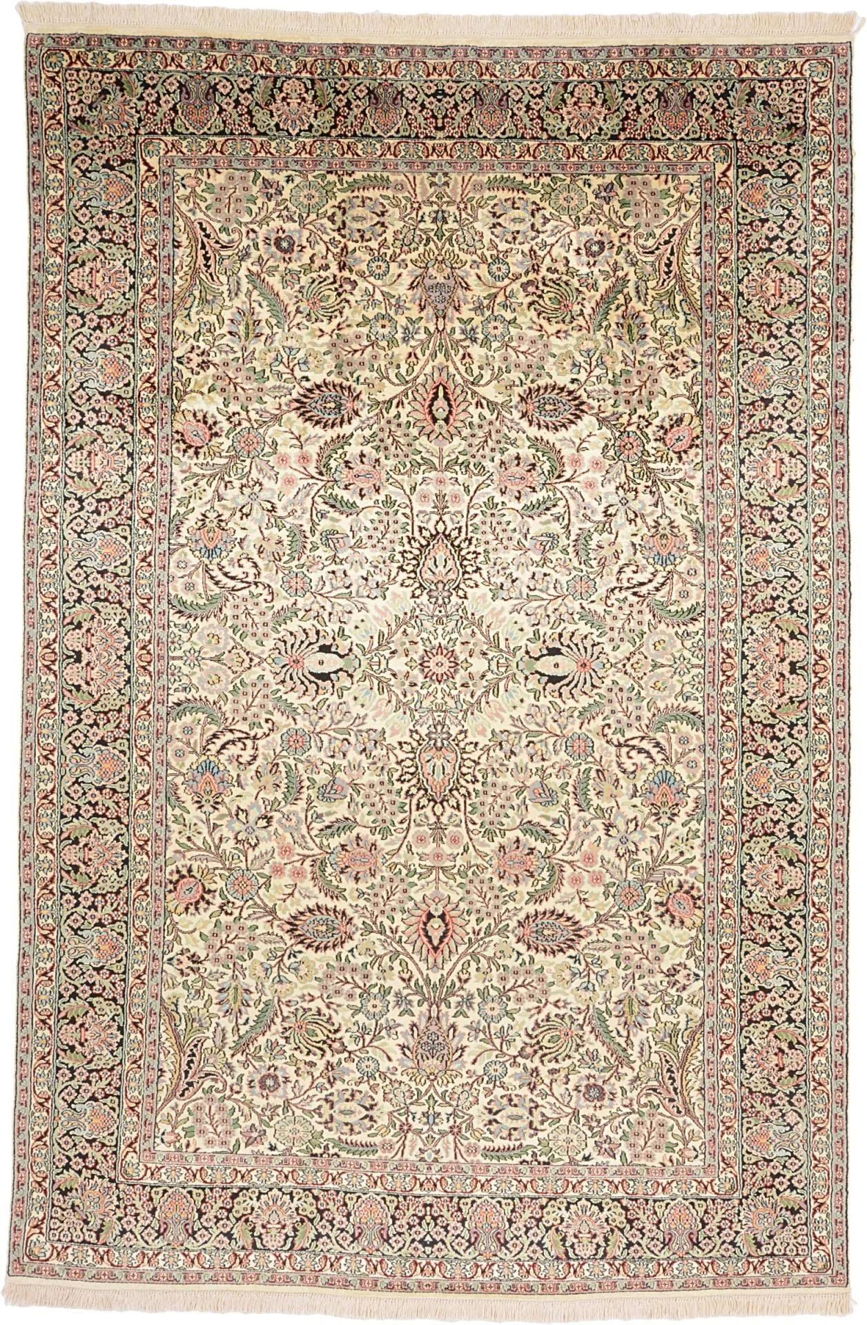 Kashmir Oriental Rug 186 × 280 cm, Silk, hand-knotted, Indian