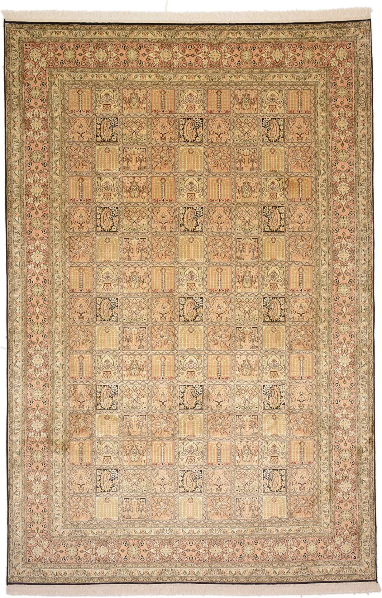 Kashmir Oriental Rug 186 × 283 cm, Silk, hand-knotted