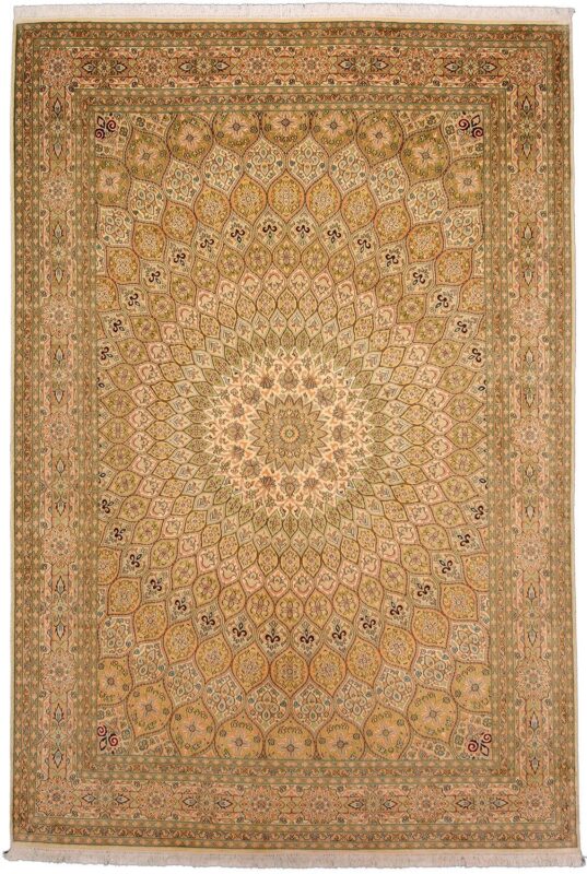 Kashmir Oriental Rug 188 × 277 cm, Silk, hand-knotted Kashmir Oriental Rug 188 × 277 cm, Silk, hand-knotted
