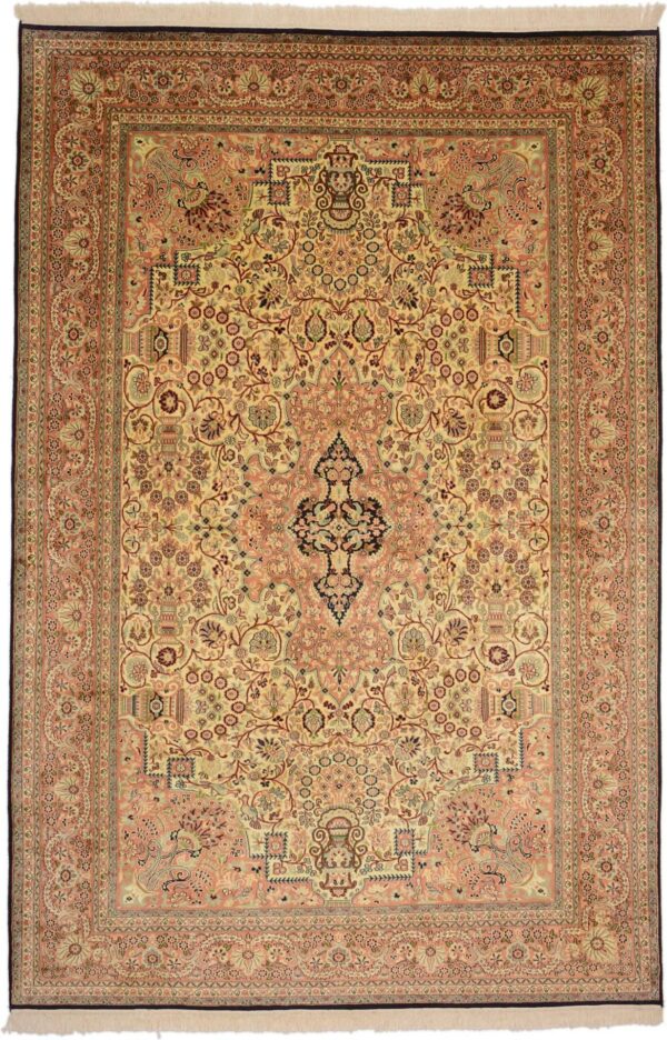 Kashmir Oriental Rug 188 × 284 cm, Silk, hand-knotted