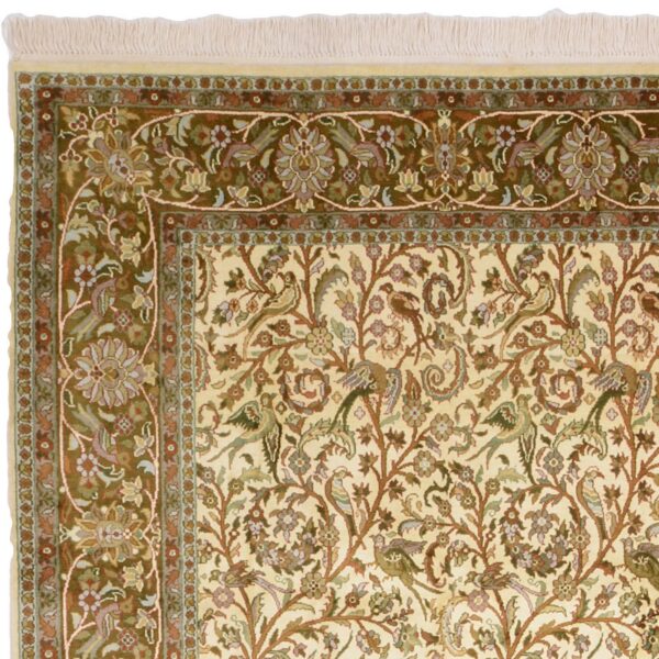 Kashmir Oriental Rug 189 × 269 cm, Silk, hand-knotted, pastel — view 6