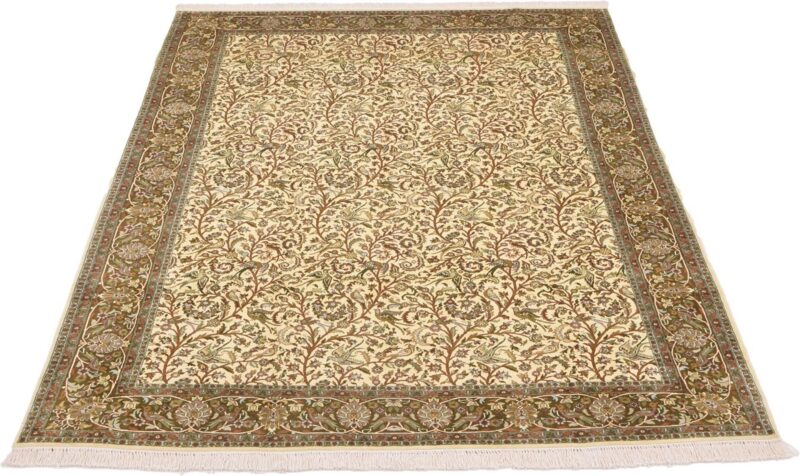 Kashmir Oriental Rug 189 × 269 cm, Silk, hand-knotted, pastel — view 2