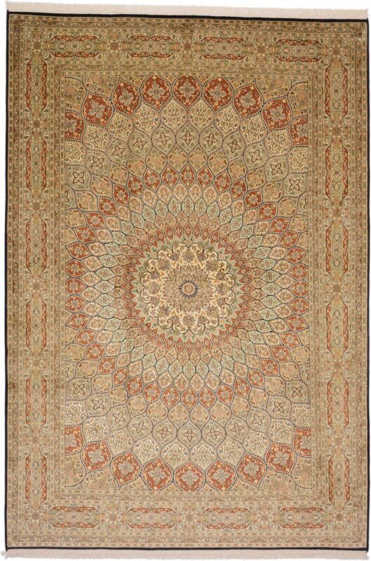 Kashmir Oriental Rug 189 × 278 cm, Silk, hand-knotted Kashmir Oriental Rug 189 × 278 cm, Silk, hand-knotted