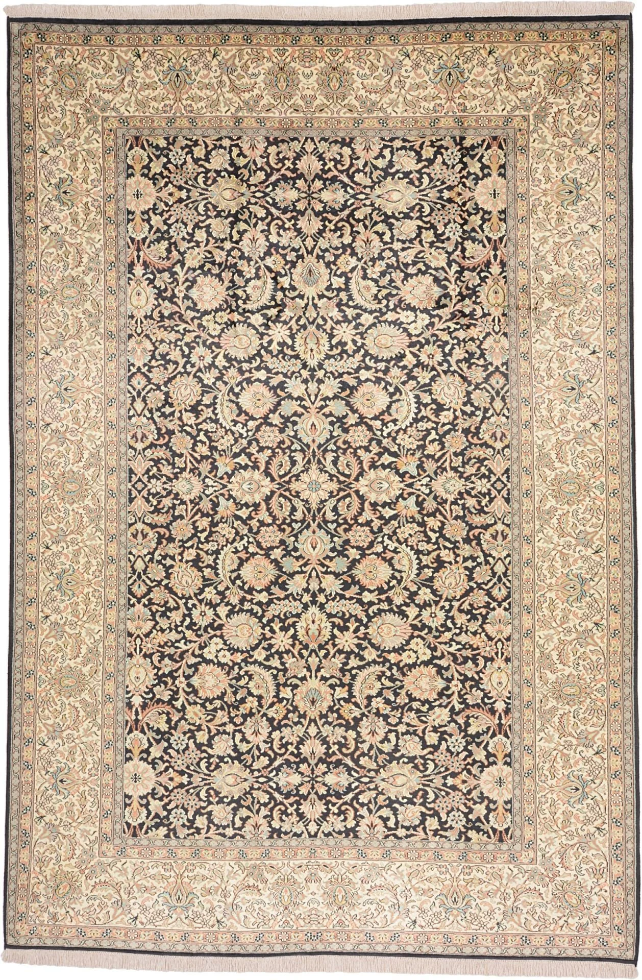 Kashmir Oriental Rug 189 × 281 cm, Silk, hand-knotted
